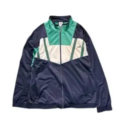 7LA1 PUMA プーマ　トラックジャケット　90's M 紺　緑　古着