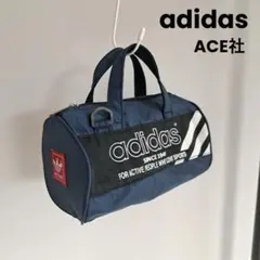 【希少】90s アディダス ミニボストンバッグ ネイビー　ACE社