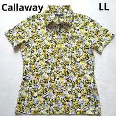 美品 Callaway ゴルフシャツ 半袖ポロシャツ 花柄 総柄 大きいサイズ