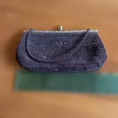 紫色 ビーズ刺繍 和装用バッグ