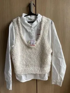 【値札付き】白シャツ・ベスト2点セット（レディースM）