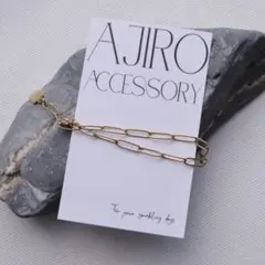 アジロajiroサージカルステンレスゴールドブレスレット