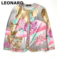 美品♡ レオナール カンカン素材 カーディガン レザー切替 トリム 花柄 L 2025年最新】レオナールカンカンの人気アイテム - メルカリ