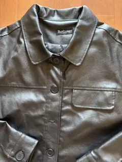 春！ブラック クロップドジャケット 【合成皮革】