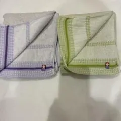 今治タオル　フェイスタオル2枚セット 紫と緑