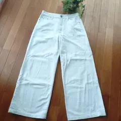 ■coen■ホワイト ストレートデニム パンツＬ