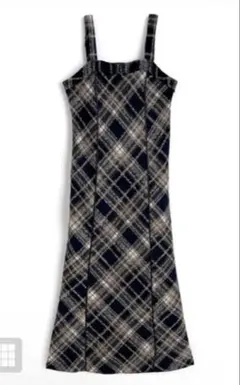 チェック柄ロングワンピース