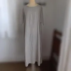 SO：新品タグ付き　リネン 半袖ロングワンピース