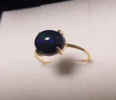 ブラックオパールリング