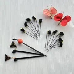 ヘアアクセサリー3種類　　花・蝶・かんざし　和風セット