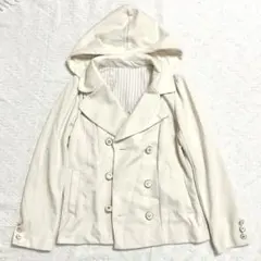 【CECIL McBEE】アイボリー フード付き ダブルブレストジャケット