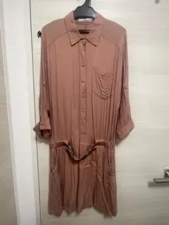 ロートレアモン　膝丈ワンピース（くすみピンク）