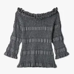 袖七分丈 Lily Brown ストレッチオフショルダートップスのサムネイル