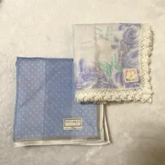 NINA RICCI 花かたらい　水玉模様・花柄刺繍 ハンカチ2枚セット