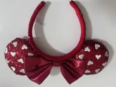 Disneyミニー赤いハート型スパンコールカチューシャ