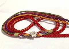 【美品】飾り帯締め パール付き 成人式 振り袖 赤