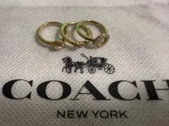 COACH コーチ 三連リング 指輪 ゴールド 10-11号