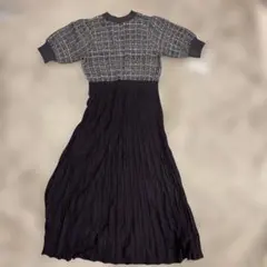 ワンピース　natural beauty basic グレー　ツイード