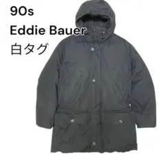 90s Eddie Bauer 黒 ダウンジャケット　白タグ　ヴィンテージ