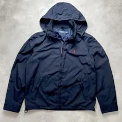 希少✨ポロラルフローレン フーデッドブルゾン ナイロン 2way ポニー 紺 Mのサムネイル