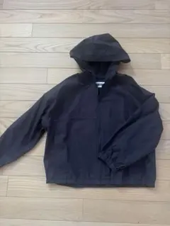 UNIQLO Uフード付きブラックジャケットウィンドブレーカー130