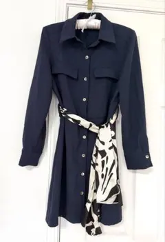 ZARA ネイビーシャツワンピース　XS