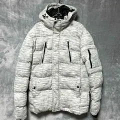アズールバイマウジー　グレーフード付き中綿ダウンジャケット