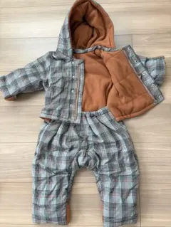 チェック柄フリース　スノーウエア