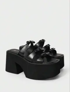 SHEIN リボンサンダル 厚底サンダル　77405834