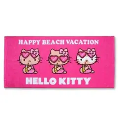 沖縄限定 日焼けキティ フェイスタオル ピンク ジュース