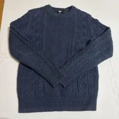 UNIQLO ネイビー　ケーブルニットセーター S