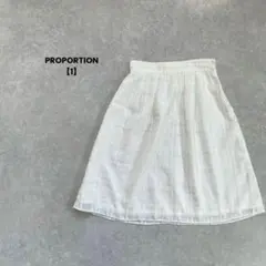 a1706＊PROPORTION チェック柄フレアスカート　白【1】