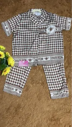 CHARERON パジャマ セットアップ 千鳥格子 ハチ柄
