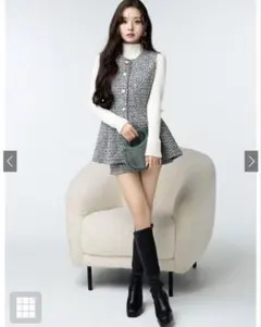 GRL ツイード ベスト