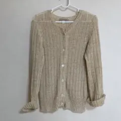 ヒューマンウーマン リネン　カーディガン　キナリ