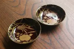 時代逸品！時代黒漆に優美な熨斗煮干蒔絵の映えるお椀2点（検輪島塗蒔絵椀煮物椀 時代逸品！時代黒漆に優美な熨斗煮干蒔絵の映えるお椀2点（検輪島塗