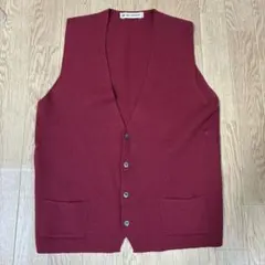 Jack Brownワインレッド ニットベスト ボタン付き