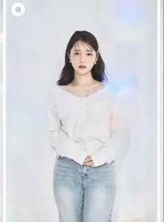 polaura レースフリルカーディガン オフホワイト