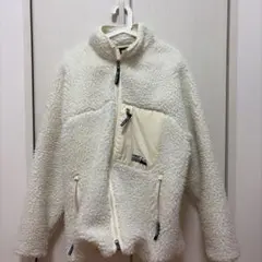 FIRST DOWN ボアフリースジャケット ホワイト Lサイズ