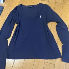 Ralph Lauren Sport ネイビー Vネック Tシャツ XS