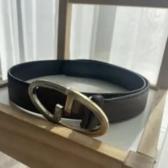 「GUCCI」ブラウンレザーオーバルバックルベルト