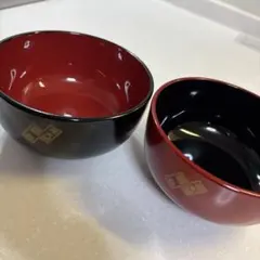 越前塗】漆器 椀 2個セット 黒 赤 布着せ 夫婦椀 本漆 - メルカリ