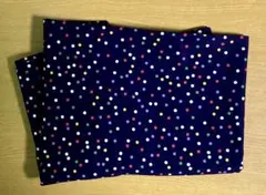 ⚫︎紺地にカラフル水玉⚫︎生地⚫︎変形⚫︎はぎれ⚫︎ハンドメイドに