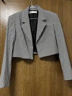 ZARA チェック柄 クロップドジャケット