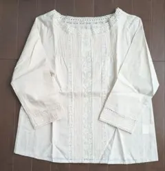 アイボリー コットン 7分袖 トップス