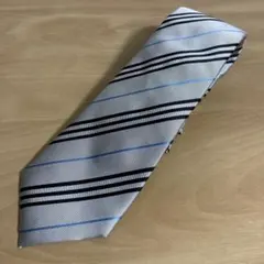 バーバリーブラックレーベル シルバー レジメンタル ネクタイ 美品