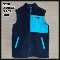 ノースフェイス】ボアフリースベスト　子供160　刺繍　ネイビー　ワンポイントB1