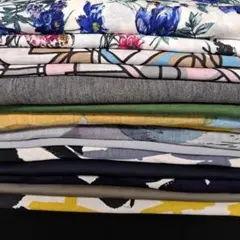 カラフルニット生地まとめ売り合計43m春夏用E