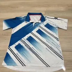 MIZUNO ミズノ ソフトテニス バドミントン 青/白ストライプポロシャツ