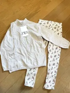 ZARA ザラベイビー　キッズ　プリント　リブ　レギンス　ニットセーター　新品